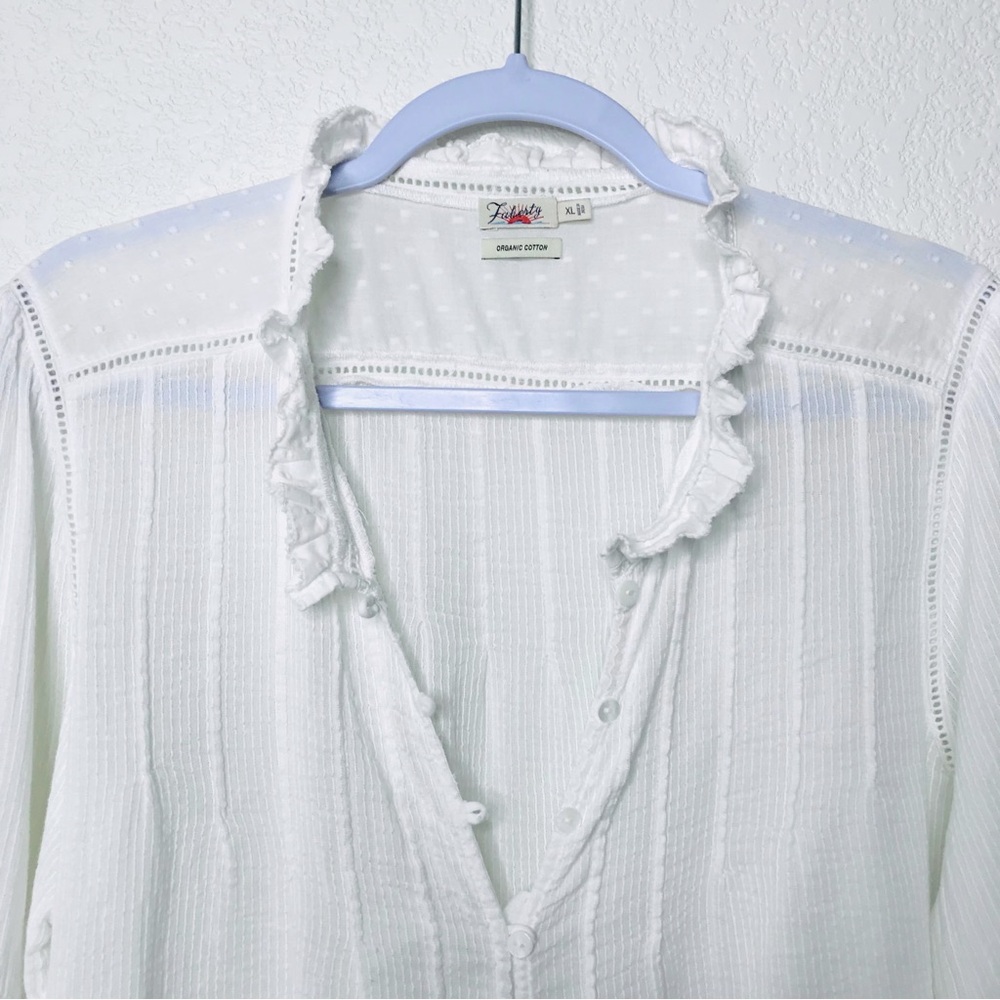 FAHERTY Willa Organic Cotton Blouse White - Picture 8 of 15